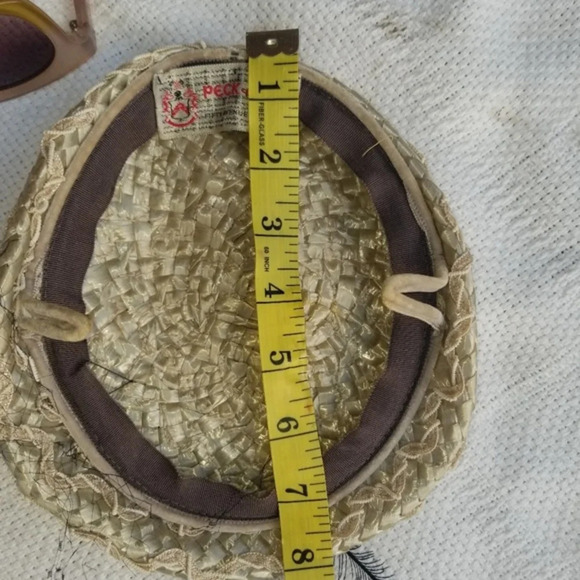 Vintage straw and ribbon "beret" fascinator - Picture 4 of 8